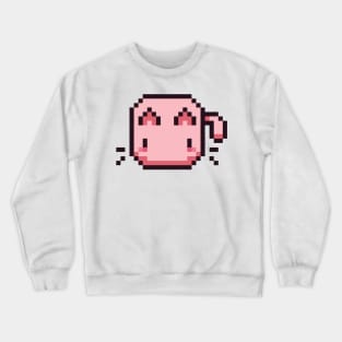 Pink Pixel Cat - Kawaii Retro Pixel Art Crewneck Sweatshirt